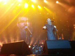 Avraham Fried singing at the Jerusalem United Hatzalah concert in Jerusalem on Chol Hamoed Peasach. (Credit David Leff: United Hatzalah)