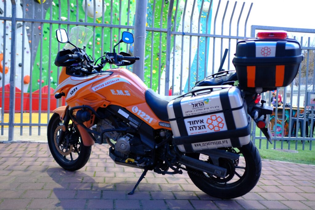 A UH ambucycle outside of a kindergarten illustration 1024x682 2