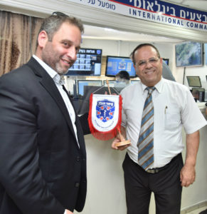 Deputy Minister Ayoob Kara with United Hatzalah Director of International Operations Dovi Maisel