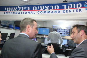 The Ambassador tours the command and dispatch center of United Hatzalah)