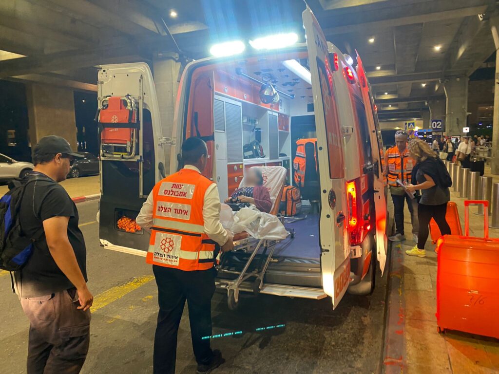 Donia after landing in Israel on the way to the medical facility 1024x768 2