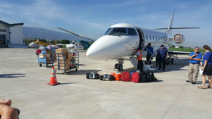 JET911 mission offloads medical supplies to help victims of hurricane Matthew in Haiti