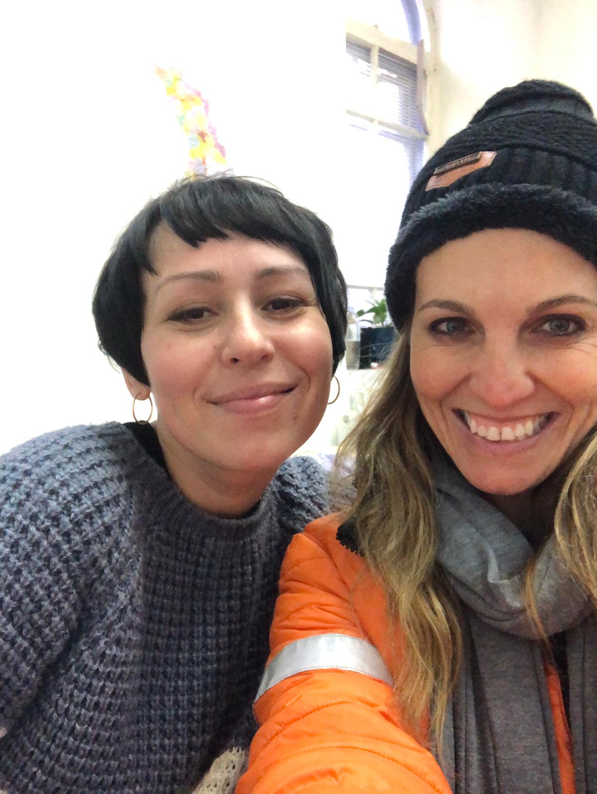 Liza right with the young Ukrainian refugee 1