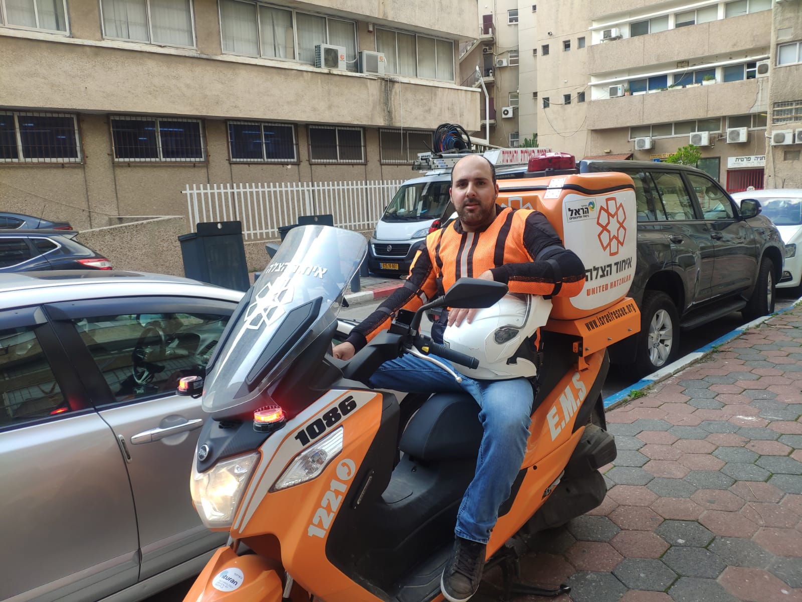 Yosef Akler on his ambucycle