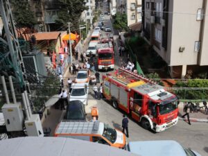 Firetrucks and ambulances during the drill 1024x769 1
